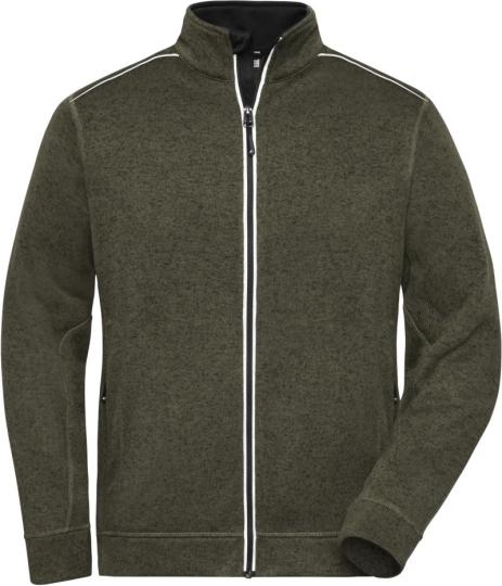 Men's Workwear Knitted Fleece Jacket - Solid James & Nicholson | JN 898 